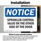 Signmission Sprinkler Control Valve On The Other Side, 10 in W x Rectangle, Vinyl Decal OS-2PACK-NS-D-710-L-18394 - alternate 6